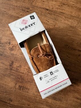 isotoner Men's Moccasin Slipper in Chestnut Brown